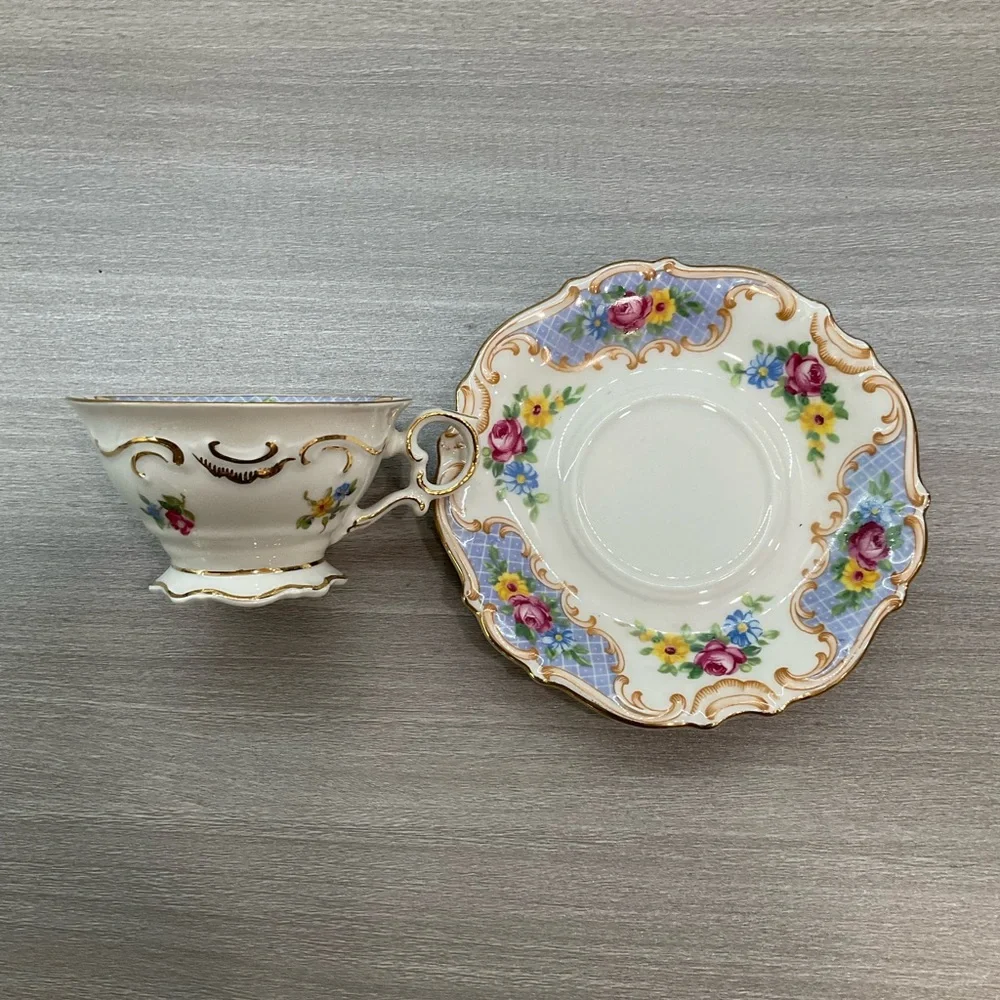 VINTAGE ~ SCHUMANN BAVARIA ~ GERMANY ~ U.S. ZONE ~ CHINA TEA CUP & SAUCER~1940's